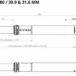 BikeYoke Tige De Selle Divine SL 31,6 Vario 13 BikeYoke Tige De Selle Divine SL 31,6 Vario -Shimano Soldes BikeYoke Dimensions Divine SL80