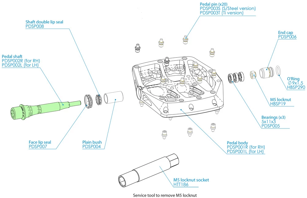 HOPE Axe De Pédale Pour Pédales De Plateforme F20 6 HOPE Axe De Pédale Pour Pédales De Plateforme F20 – Image 4