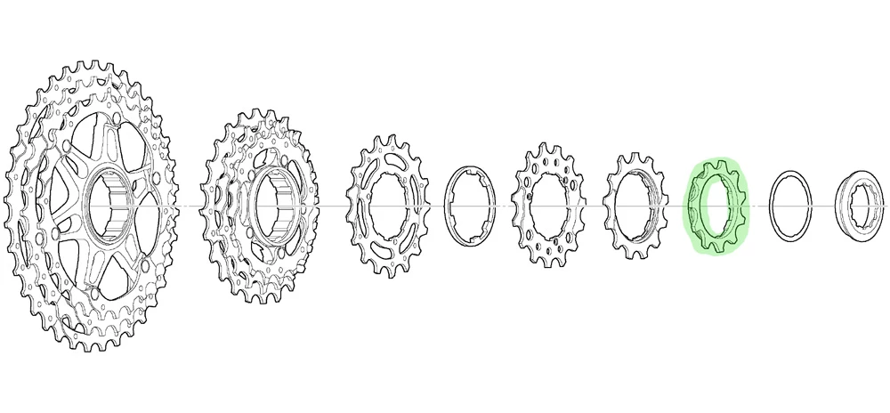 Shimano Pignon 11 Dents Avec Bague D'espacement Pour CS-M771-10 BJ/BK 4 Shimano Pignon 11 Dents Avec Bague D'espacement Pour CS-M771-10 BJ/BK – Image 2